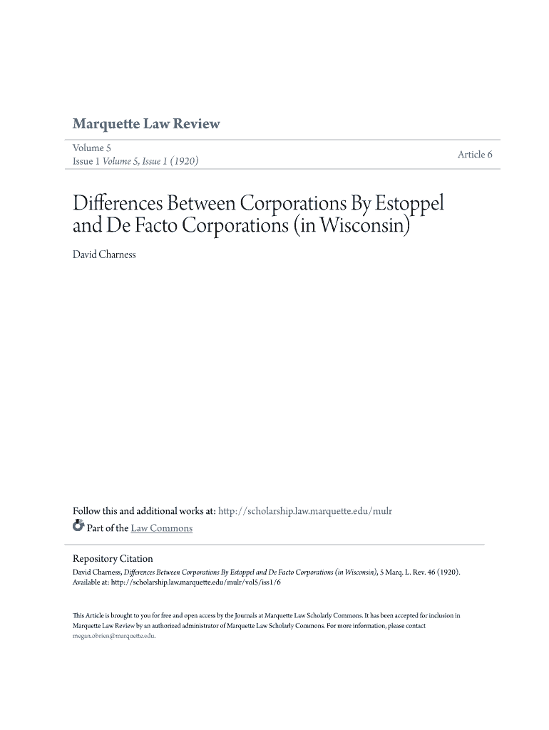 Fillable Online Differences Between Corporations By Estoppel Fax Email Print pdfFiller