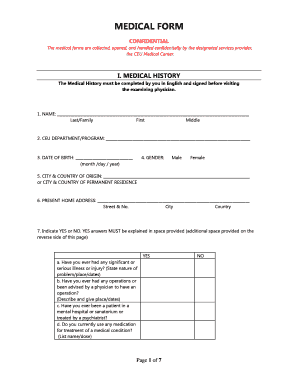 medical forms templates
