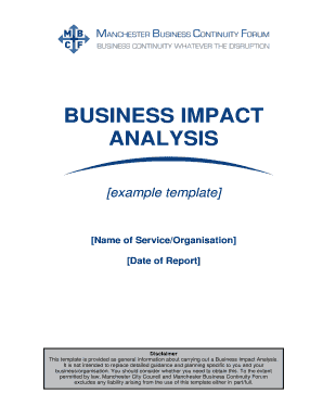 Business Impact Analysis Template