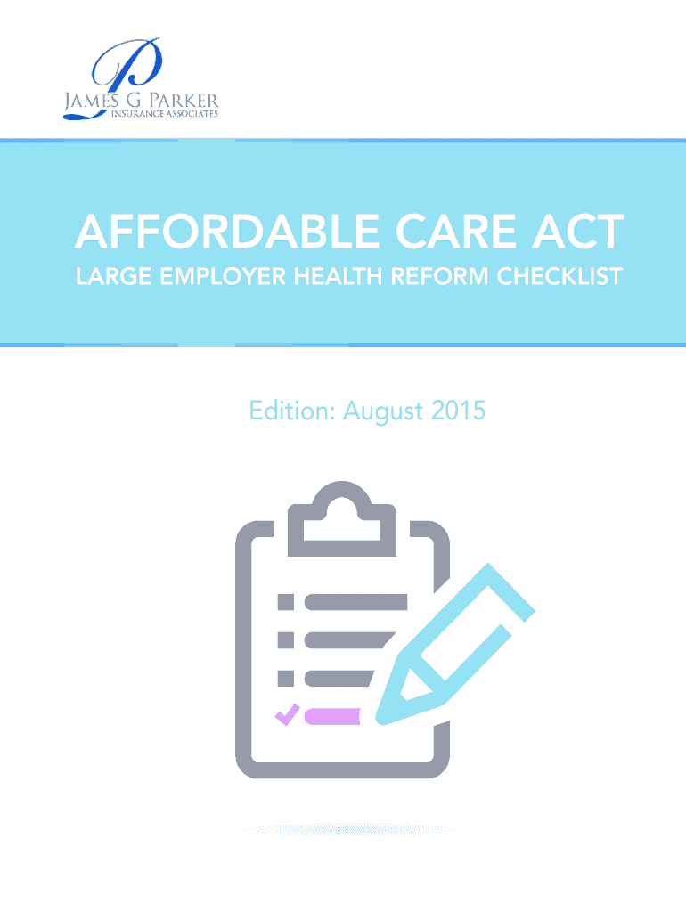 Fillable Online LARGE EMPLOYER HEALTH REFORM CHECKLIST Fax Email Print