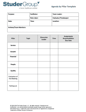 Agenda by Pillar Template
