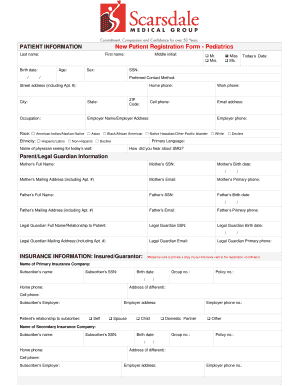 medical registration forms