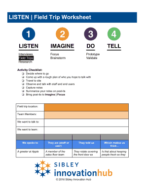 LISTEN Field Trip Worksheet