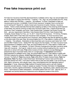 Fillable Online Free fake insurance print out Fax Email Print - pdfFiller