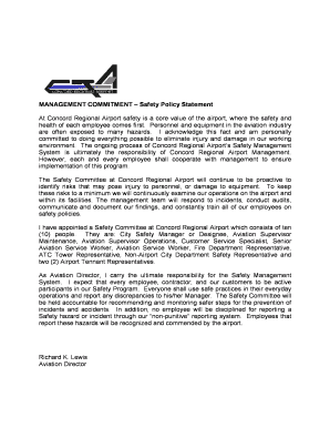 management safety commitment letter