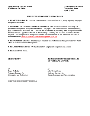 Fillable Online VA HANDBOOK 5017/8 Fax Email Print - pdfFiller