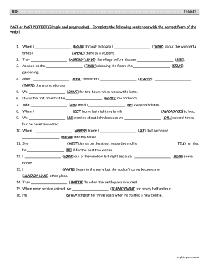 English Grammar Tenses Exercise