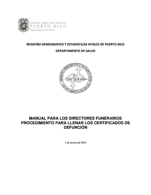 REGISTRO DEMOGRAFICO Y ESTADISTICAS VITALES DE PUERTO RICO