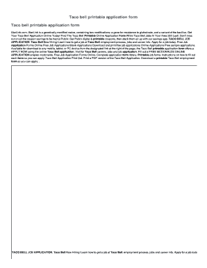 Fillable Online Taco bell printable application form Fax Email Print ...