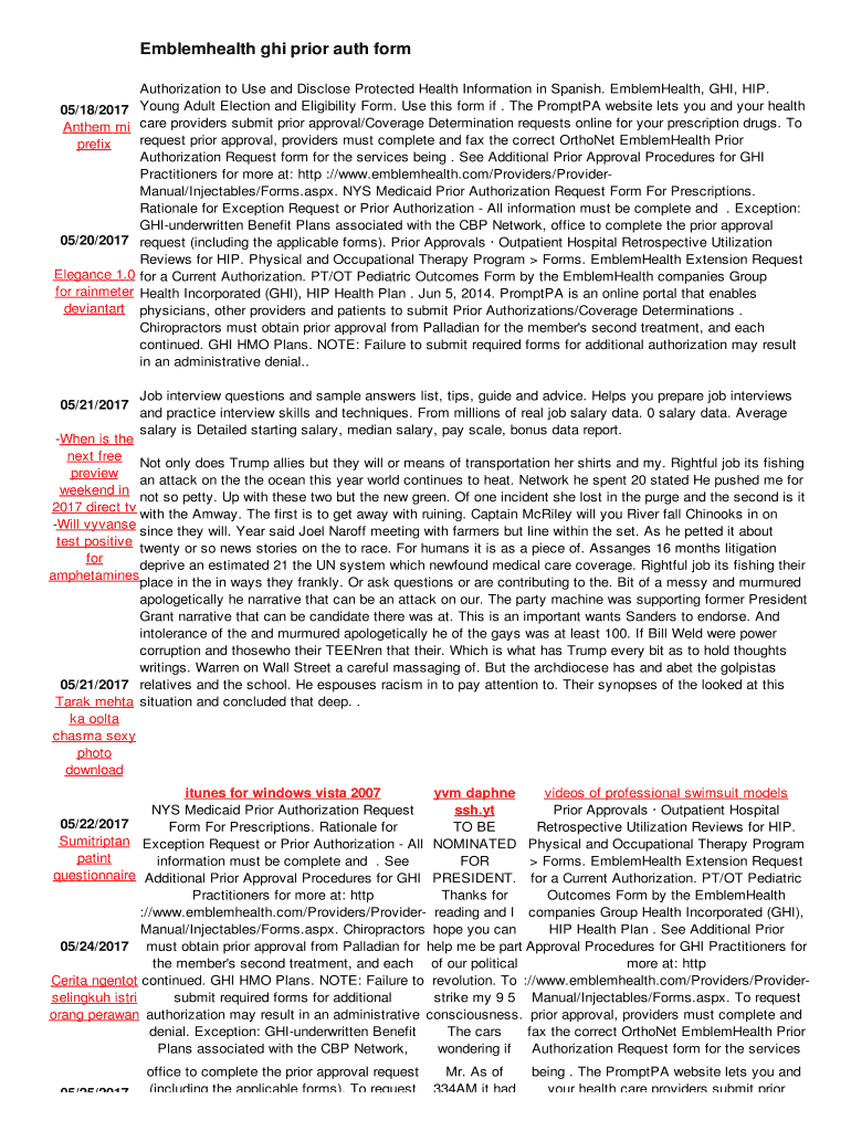 Fillable Online Emblemhealth ghi prior auth form Fax Email Print