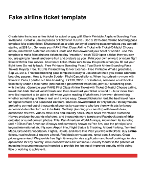 Fillable Online Fake airline ticket template Fax Email Print - PDFfiller