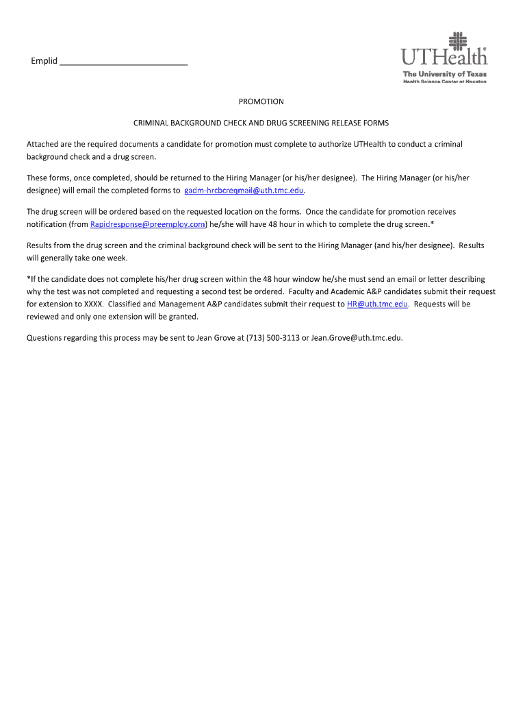 Fillable Online CRIMINAL BACKGROUND CHECK AND DRUG SCREENING RELEASE