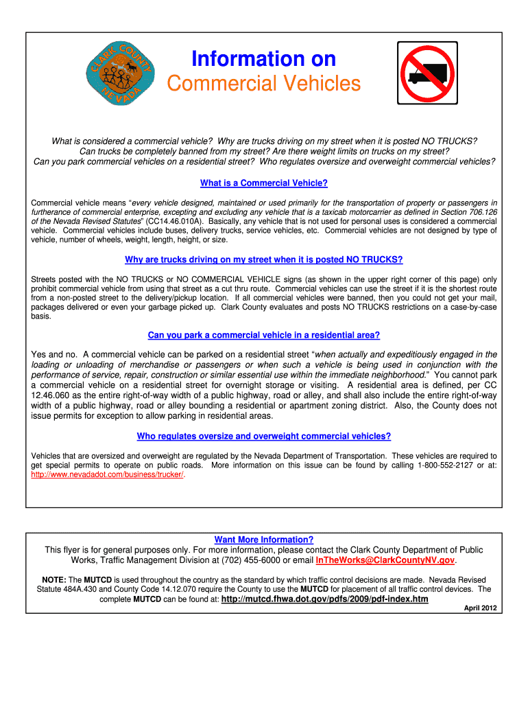 Fillable Online What is considered a commercial vehicle Fax Email Print