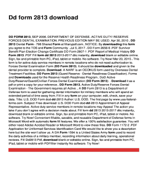 Fillable Online DD FORM 2813, SEP 2006 Fax Email Print - pdfFiller