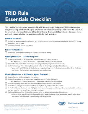 Fillable Online Essentials Checklist Fax Email Print - pdfFiller