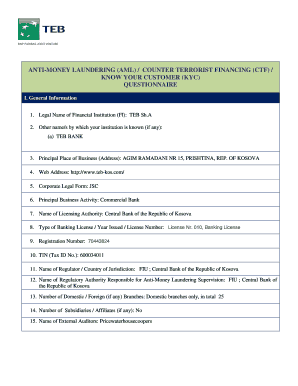 Fillable Online ANTI-MONEY LAUNDERING (AML) / COUNTER TERRORIST ...