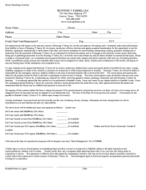 Fillable Online Horse Boarding Contract Fax Email Print - pdfFiller