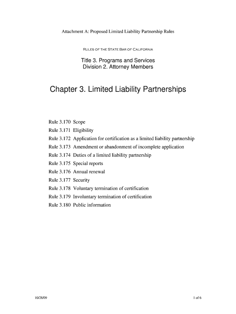 Fillable Online Attachment A Proposed Limited Liability Partnership