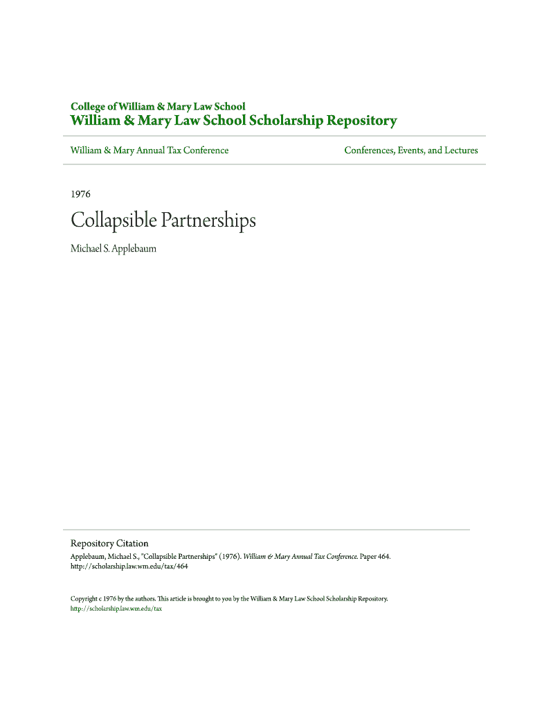 Fillable Online Collapsible Partnerships Fax Email Print pdfFiller