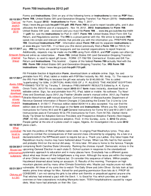Fillable Online Form 709 instructions 2012 pdf Fax Email Print - pdfFiller