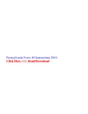 Fillable Online Pennsylvania Form 40 Instructions 2016 Fax Email Print ...