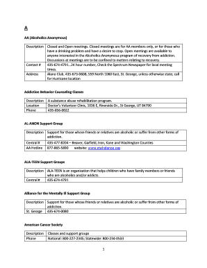 Fillable Online AA (Alcoholics Anonymous) Fax Email Print - pdfFiller