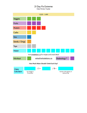 Fillable Online Daily Portion Tracker Fax Email Print - pdfFiller