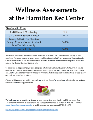 Fillable Online Wellness Assessments Fax Email Print - pdfFiller