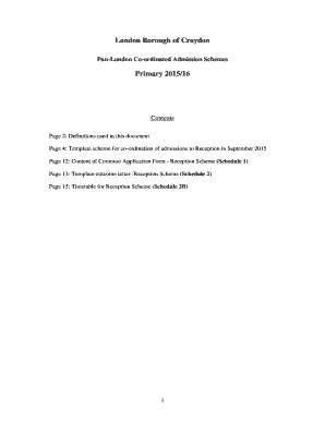 Pan-London Co-ordinated Admission Schemes