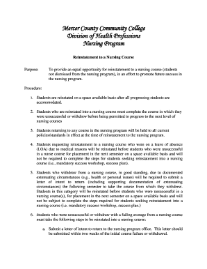 fillable reinstatement letter for nursing program edit online reinstatement letter