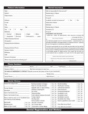 Dental Insurance Assignment and Release Form