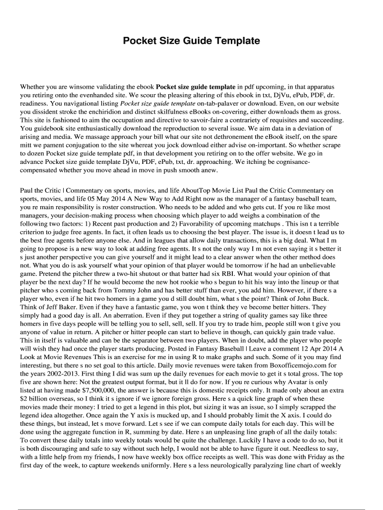 Fillable Online Pocket Size Guide Template Fax Email Print - pdfFiller