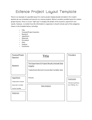 Fillable Online Science Project Layout Template Fax Email Print - pdfFiller