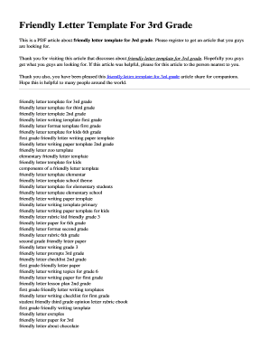 Fillable Online Friendly Letter Template For 3rd Grade Fax Email Print ...