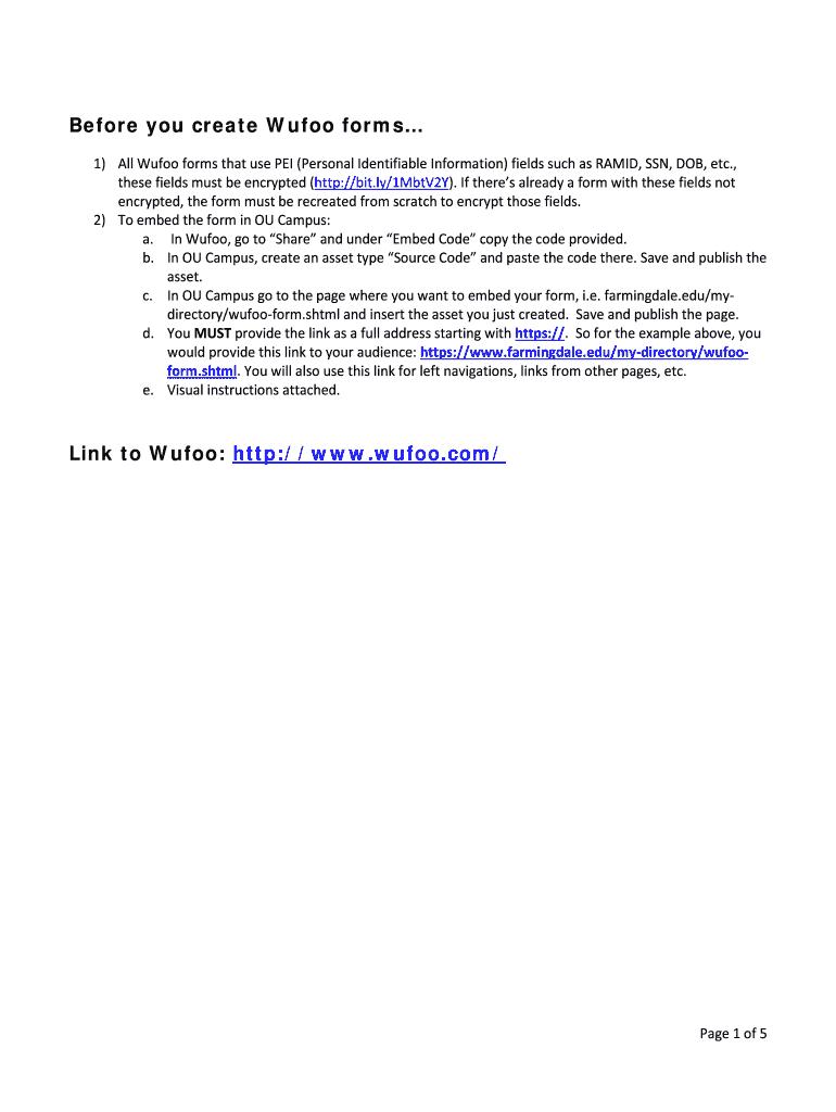 Fillable Online Before you create Wufoo forms Fax Email Print - pdfFiller