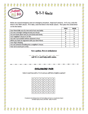 Fillable Online 9-1-1 Quiz Fax Email Print - pdfFiller