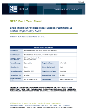 Fillable Online Brookfield Strategic Real Estate Partners II Fax Email