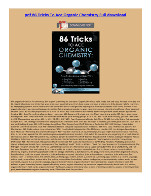 86 tricks to ace organic chemistry pdf free download