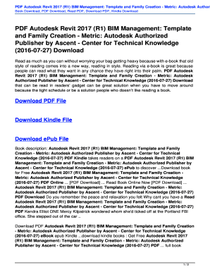 PDF Autodesk Revit 2017 (R1) BIM Management: Template and Family Creation - Metric: Autodesk Authori