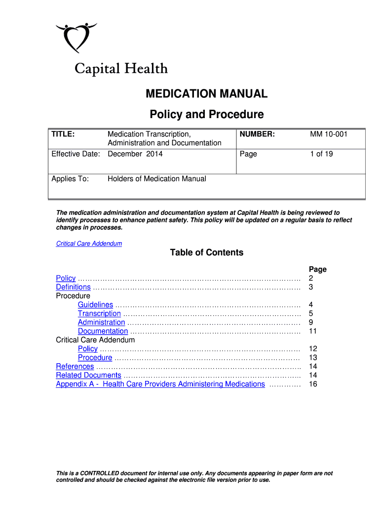 Fillable Online MEDICATION MANUAL Fax Email Print - pdfFiller