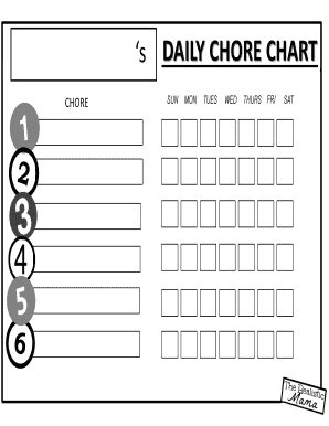 Fillable Online s DAILY CHORE CHART Fax Email Print - pdfFiller
