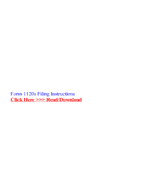 Fillable Online Form 1120s Filing Instructions Fax Email Print - pdfFiller