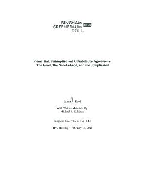 Premarital, Postnuptial, and Cohabitation Agreements: