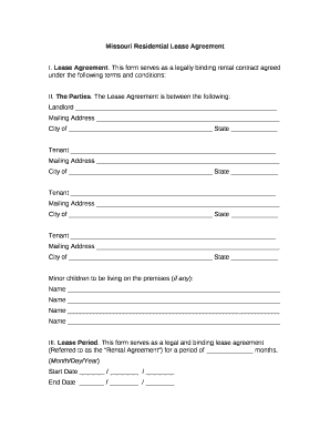 Missouri Residential Lease Agreement