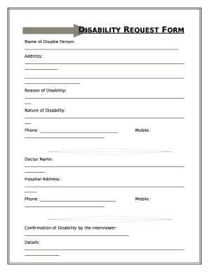 Disability Request Form