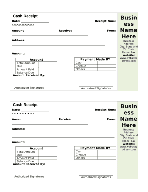 Cash Receipt - Free Word Templates