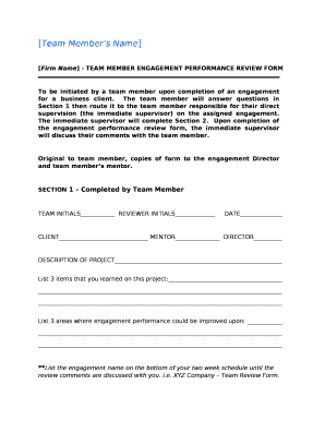 The team member will answer questions in Section 1 then route it to the team member responsible for their direct supervision (the immediate supervisor) on the assigned engagement