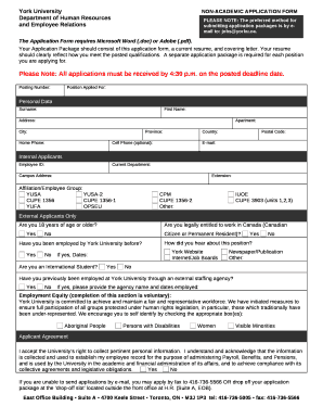 York UniversityNON-ACADEMIC APPLICATION FORM