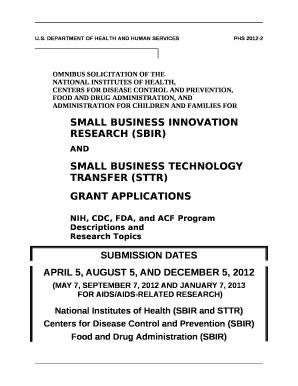 DEPARTMENT OF HEALTH AND HUMAN SERVICESPHS 2012-2