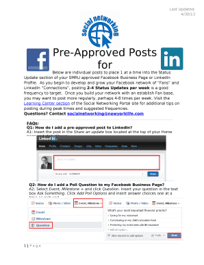 Below are individual posts to place 1 at a time into the Status Update section of your SMRU approved Facebook Business Page or LinkedIn Profile